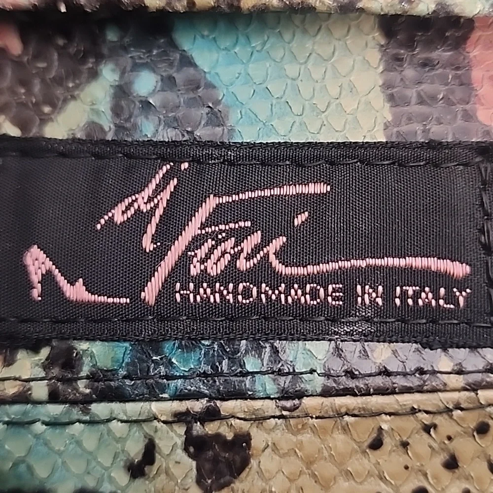 Vintage Fiori Made in Italy Stylish Multicolor Snake Print Women's Crossbody Bag
